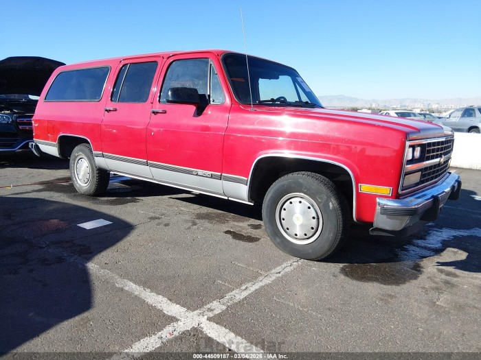 Chevrolet Suburban 1991 VIN 1GNER16K7MF136386