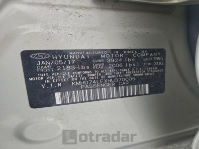Hyundai Elantra 2017 KMHD74LFXHU370005