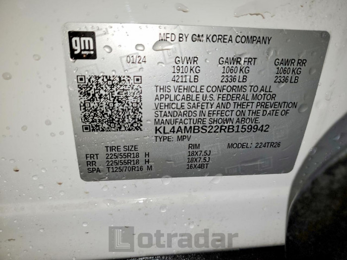 Buick Encore 2024 VIN KL4AMBS22RB159942