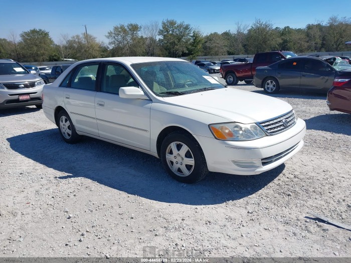 Toyota Avalon 2003 VIN 4T1BF28B13U280500