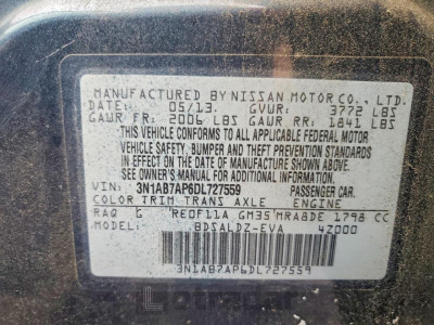 Nissan Sentra 2013 3N1AB7AP6DL727559