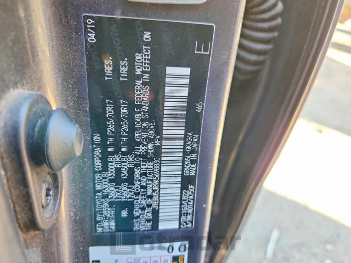 Toyota 4runner 2019 VIN JTEBU5JR9K5698830