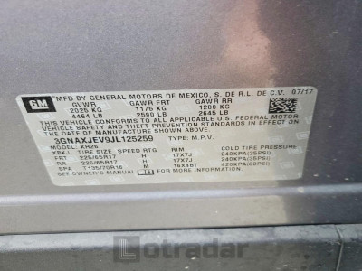 Chevrolet Equinox 2018 3GNAXJEV9JL125259