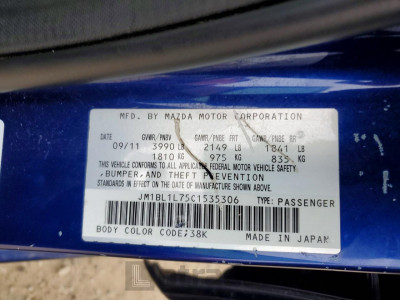 Mazda 3 2012 JM1BL1L75C1535306