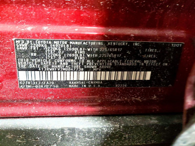 Toyota Rav4 2021 4T3RWRFV2MU047738