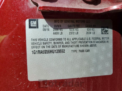 Chevrolet Volt 2017 1G1RA6S56HU128692