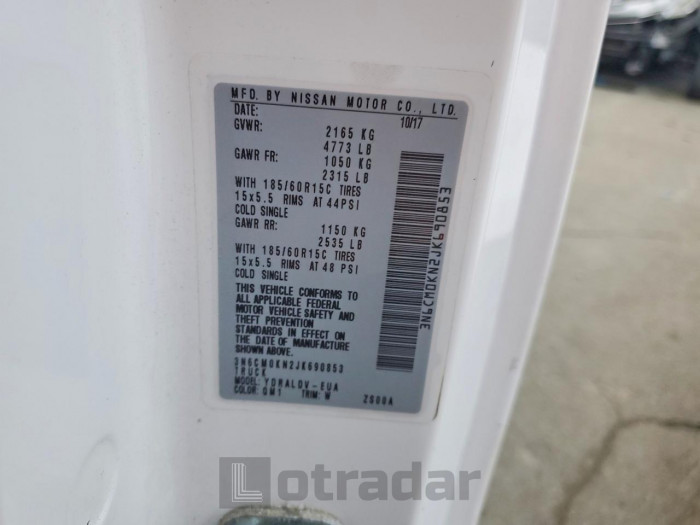 Nissan Nv 2018 VIN 3N6CM0KN2JK690853