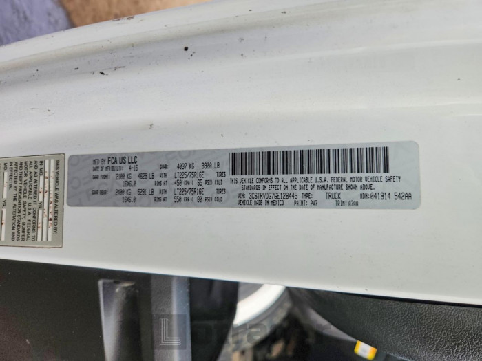 Ram All models 2016 VIN 3C6TRVDG7GE128445