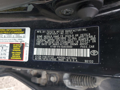 Toyota Camry 2013 4T1BF1FK1DU659060