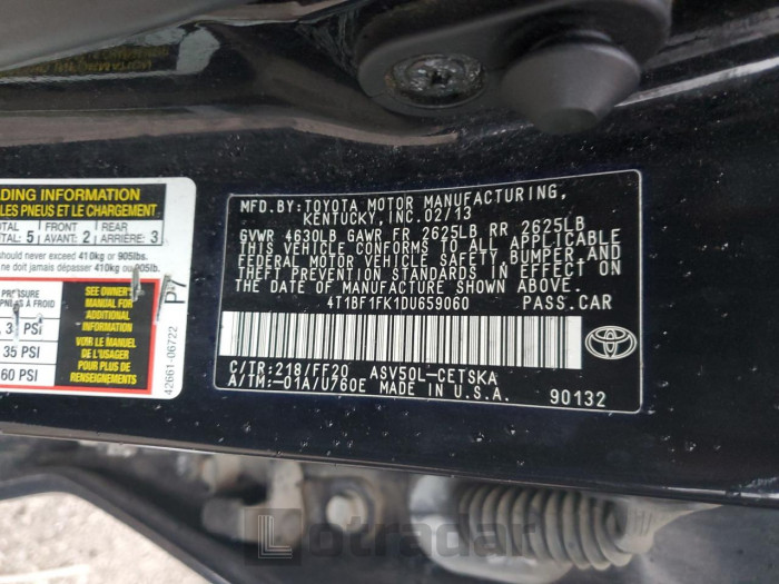 Toyota Camry 2013 VIN 4T1BF1FK1DU659060