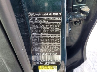 Land rover Discovery 2017 VIN SALCR2BG5HH642597