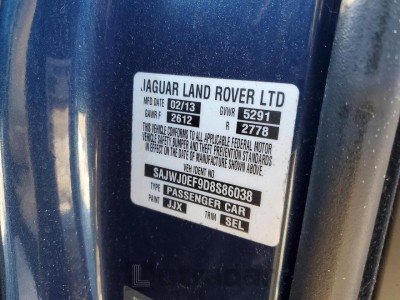 Jaguar Xf 2013 VIN SAJWJ0EF9D8S86038