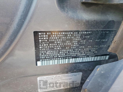 Volkswagen Tiguan 2011 VIN WVGBV7AX5BW527042