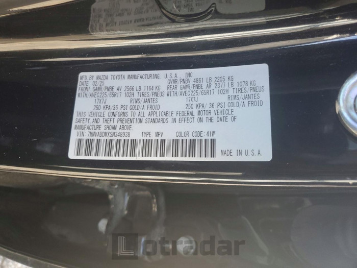 Mazda Cx-50 2025 VIN 7MMVABDMXSN348938