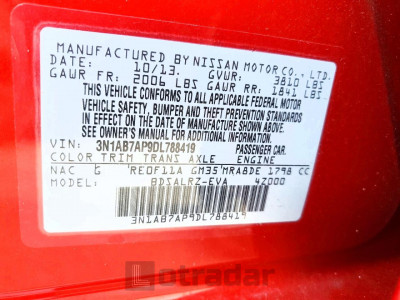 Nissan Sentra 2013 3N1AB7AP9DL788419