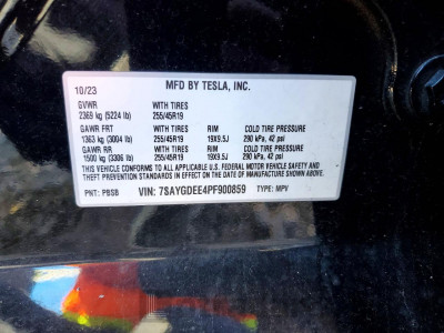 Tesla Model y 2023 7SAYGDEE4PF900859