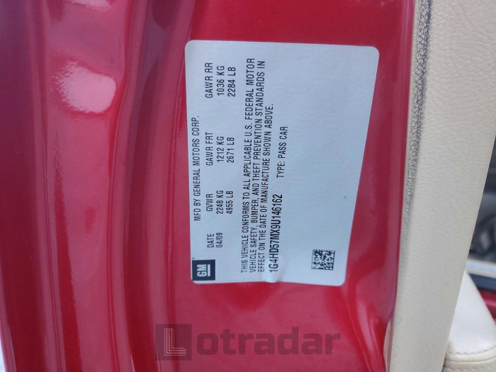 Buick Lucerne 2009 VIN 1G4HD57MX9U146162