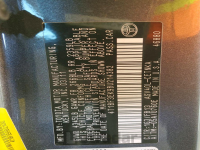 Toyota Camry 2011 4T1BF3EK9BU214382