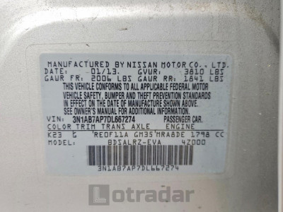 Nissan Sentra 2013 3N1AB7AP7DL667274